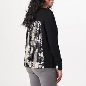 Truth + Style Woven Pleated Back Print Détails Cardigan